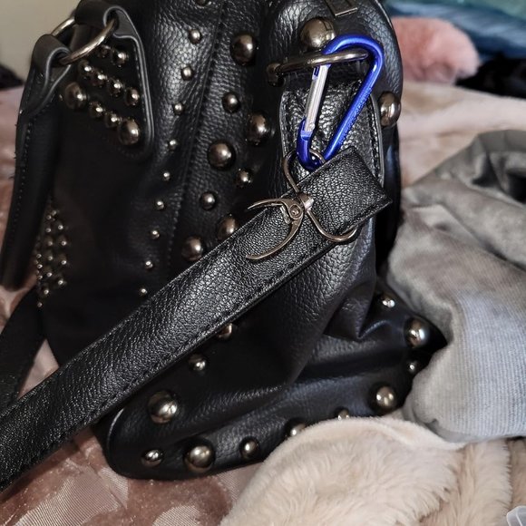 AlwaySky Women Skull Handbag Large Capacity Gothic Shoulder Bag Studded Doctor - Picture 2 of 5